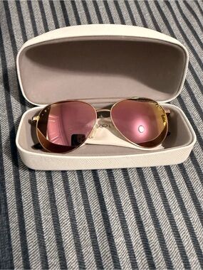 Michael Kors Rose Gold Frame Sunglasses with Pink Lenses